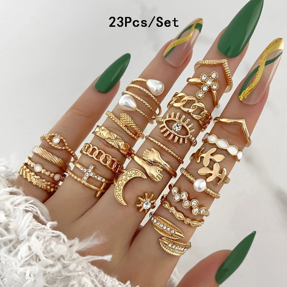 30 Stück Böhmische Geometrische Knöchelringe Set Für Frauen Gold Silber Farbe Fingerring Mädchen Mode Party Schmuck Zubehör