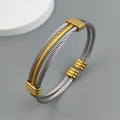 Neues dreilagiges Stahlseil-Armband aus vergoldetem Edelstahl 18K, hochwertiges wasserdichtes Partnerarmband, Ehefrau-Geschenk