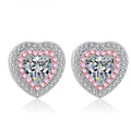 NeeTim 0.5 Karat Moissanit Ohrringe für Damen, herzförmig, Labor-Diamant-Ohrstecker, 925 Sterling Silber, Party, Hochzeit, Edelschmuck