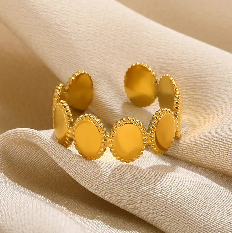 Anti-Stress Drehbare Perlenringe für Damen Herren Goldfarben Edelstahl Doppelte Glatte Perlen Fingerring Party Schmuck Geschenk