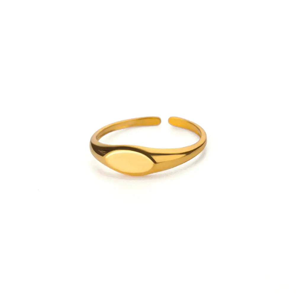 Modische ovale Ringe für Damen, goldfarben, Edelstahl, geometrischer offener Ring, Hochzeit, Statement-Schmuck, Trendgeschenk 2024 für die beste Freundin