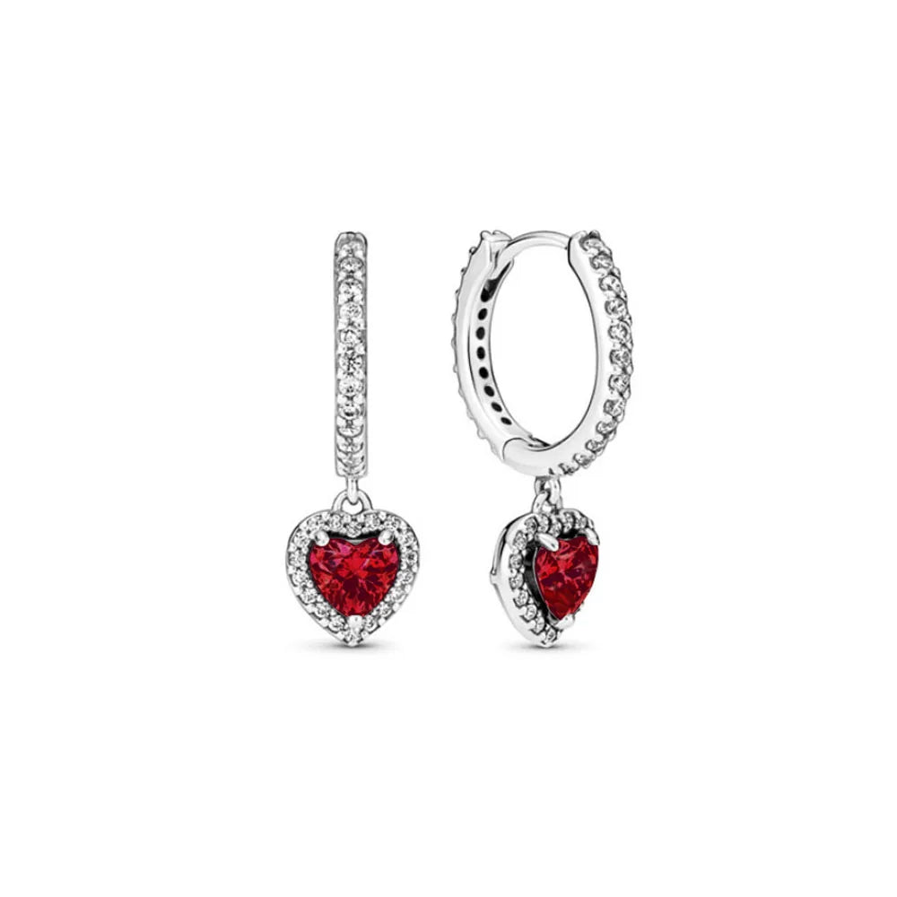 Neue S925 Silber Herz-Stein-Ohrstecker geeignet für Valentinstag, Muttertag, Jubiläumsgeschenk DIY Charm-Schmuck