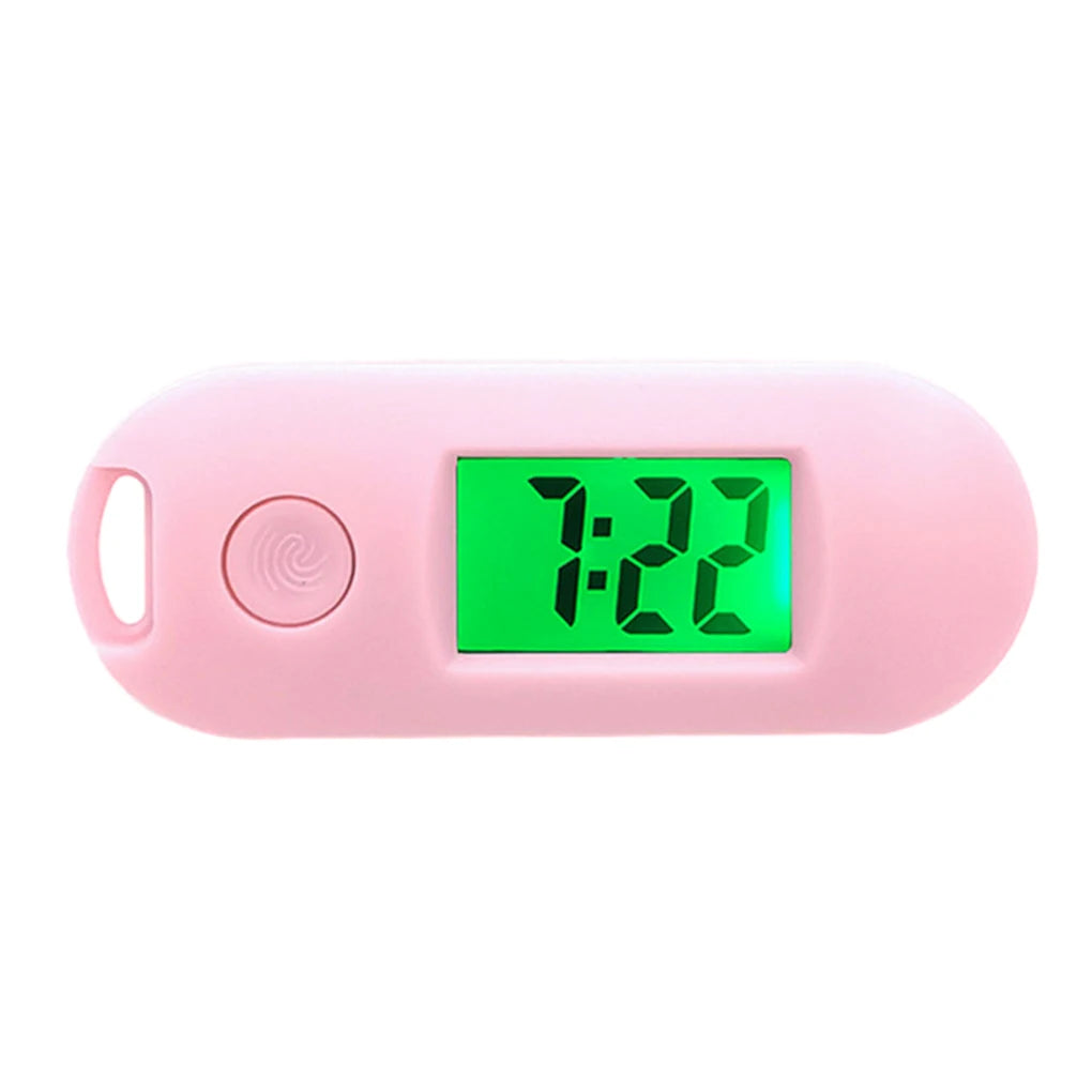 Keychain Pocket Watch Wide Application Compact And Portable Luminous Function Mini Digital Watch white