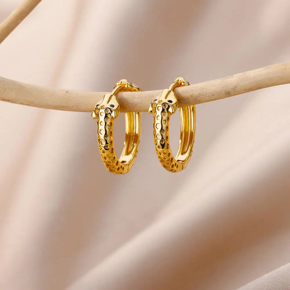 Edelstahl Creolen für Damen Goldfarbe Geometrischer Quadrat Zirkon Ohrring Weibliche Hochzeit Ästhetischer Schmuck Geschenk Mujer