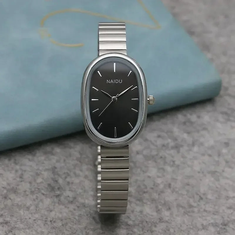 Nuevo Reloj de Pulsera de Cuarzo de Acero Cuadrado Retro Minimalista de Marca Nueva, Pequeño Dial, Temperamento, Reloj de Pulsera para Estudiante Femenina, Dropshipping