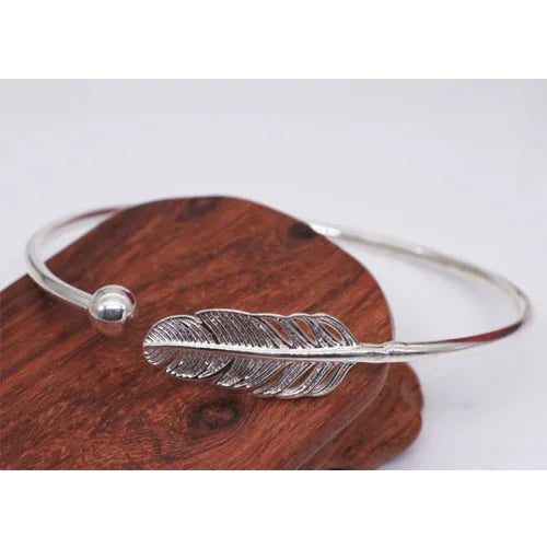 925 Sterling Silber Engelsfeder Glück Manschette Designer Armbänder Armreifen für Damen Party Schmuck Geschenke