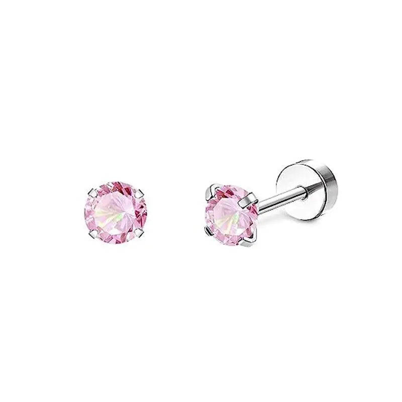 2er-Set Edelstahl Herz-Mond-Ohrstecker Schraubkugel-Ohrstecker für Frauen Mode Ohr Tragus Knorpel Piercing