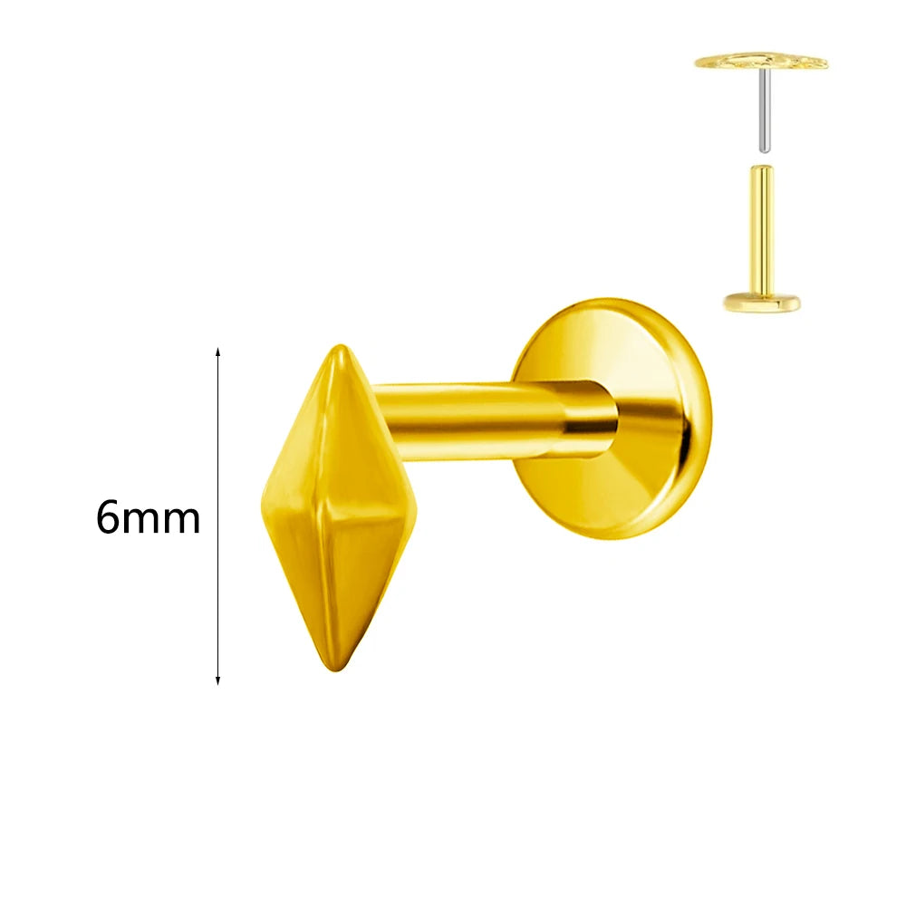 Winziger Wassertropfen Labret Piercing G23 Titan Opal Mond Push-In Zweig Ohrring Stecker Anhänger Gewindeloser Knorpelkörperschmuck