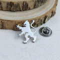 New upright lion men's lapel pin, 316L stainless steel gold-plated badge, black brooch for suit accessories, gift for father