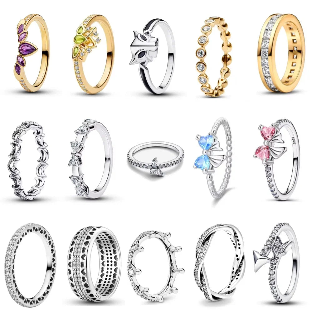 925 Silberring, neu, heiß begehrt, goldfarbene Ringe, für jeden Anlass geeignet, Armband und Halskette passend, DIY Geburtstagsgeschenk