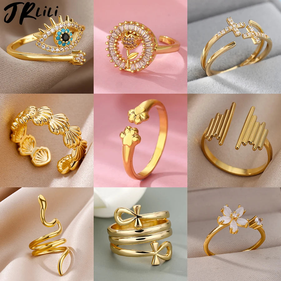 Niedliche Katzenpfoten-Offene Ringe Für Frauen Edelstahl Goldfarbe Temperament Tierfingerring 2025 Neue Mode Paarschmuck