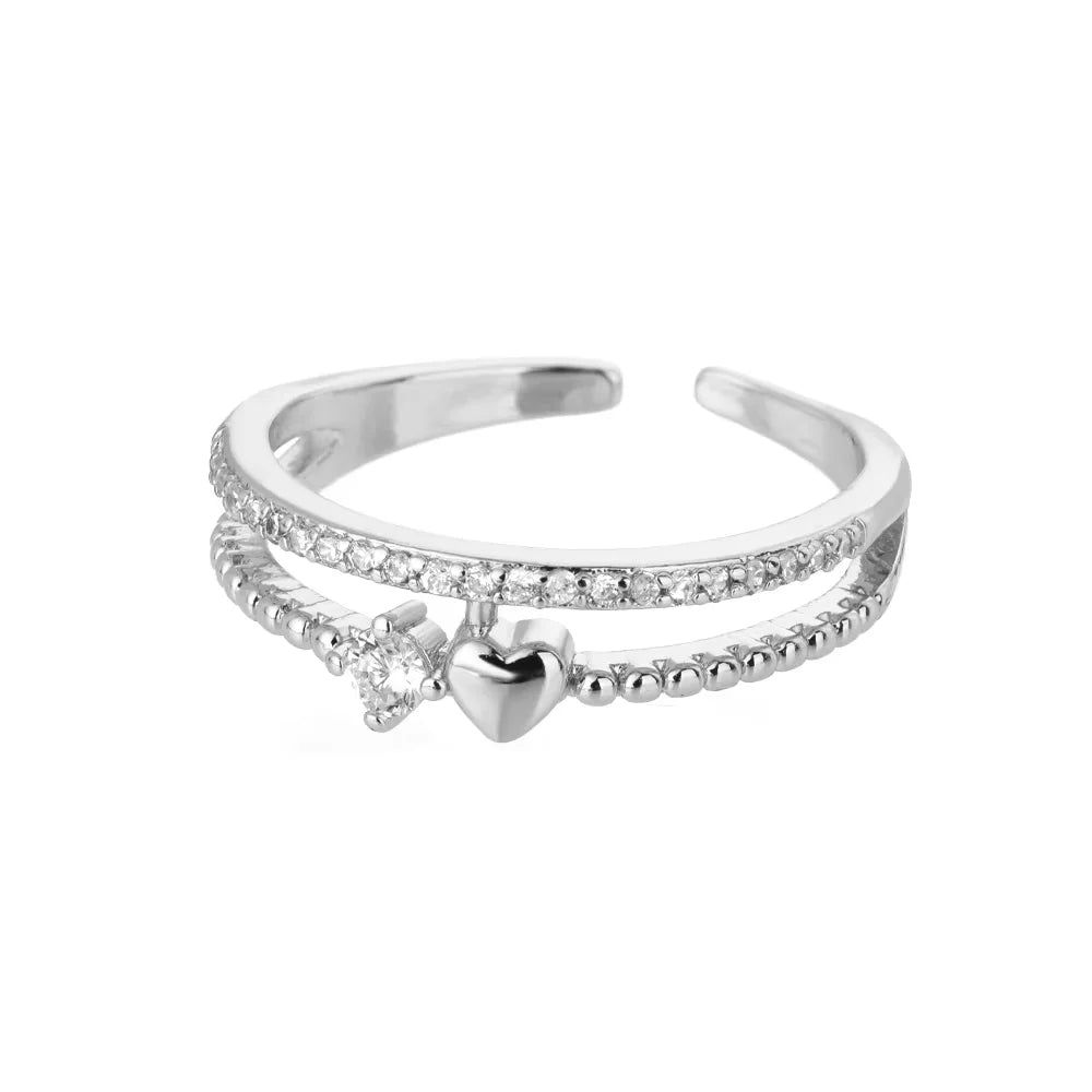 Ringe Goldfarbe Zirkonia Chic Ringe Für Frauen 2025 Punk Elegante Hochzeitsparty Ästhetischer Edelstahlring Schmuck