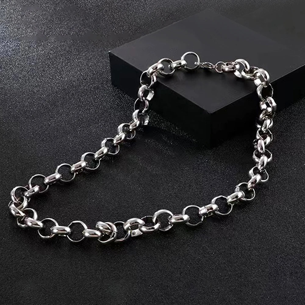 DOTIFI Edelstahl Armband Hip-Hop Punk Stil Einfache Runde Schnalle Kette Mode Personalisierte Schmuck Weibliche Party Geschenke