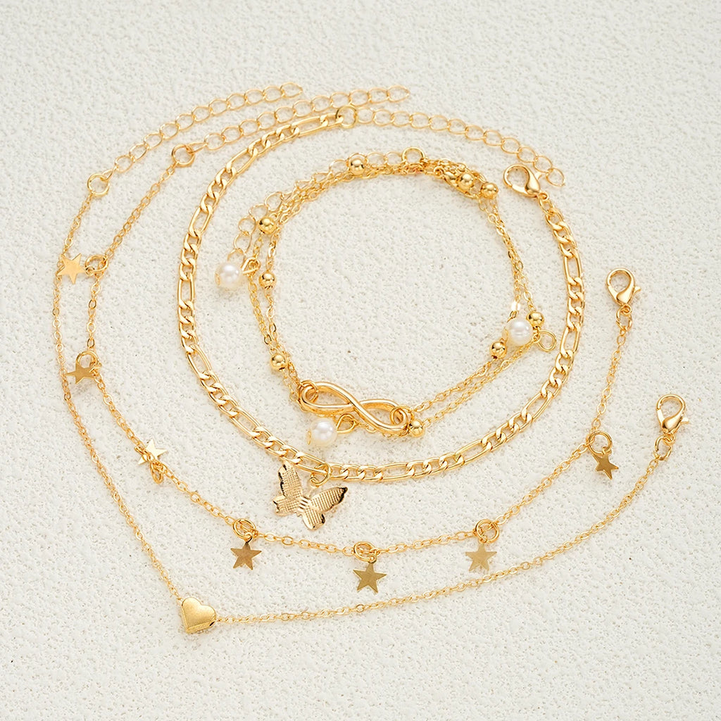 83-teiliges elegantes Perlenschmuckset mit geometrischen Ohrringen, Halskette, Armband und Ring für Damen, Herz, Schmetterling, Stern, täglicher Party-Schmuck, neu