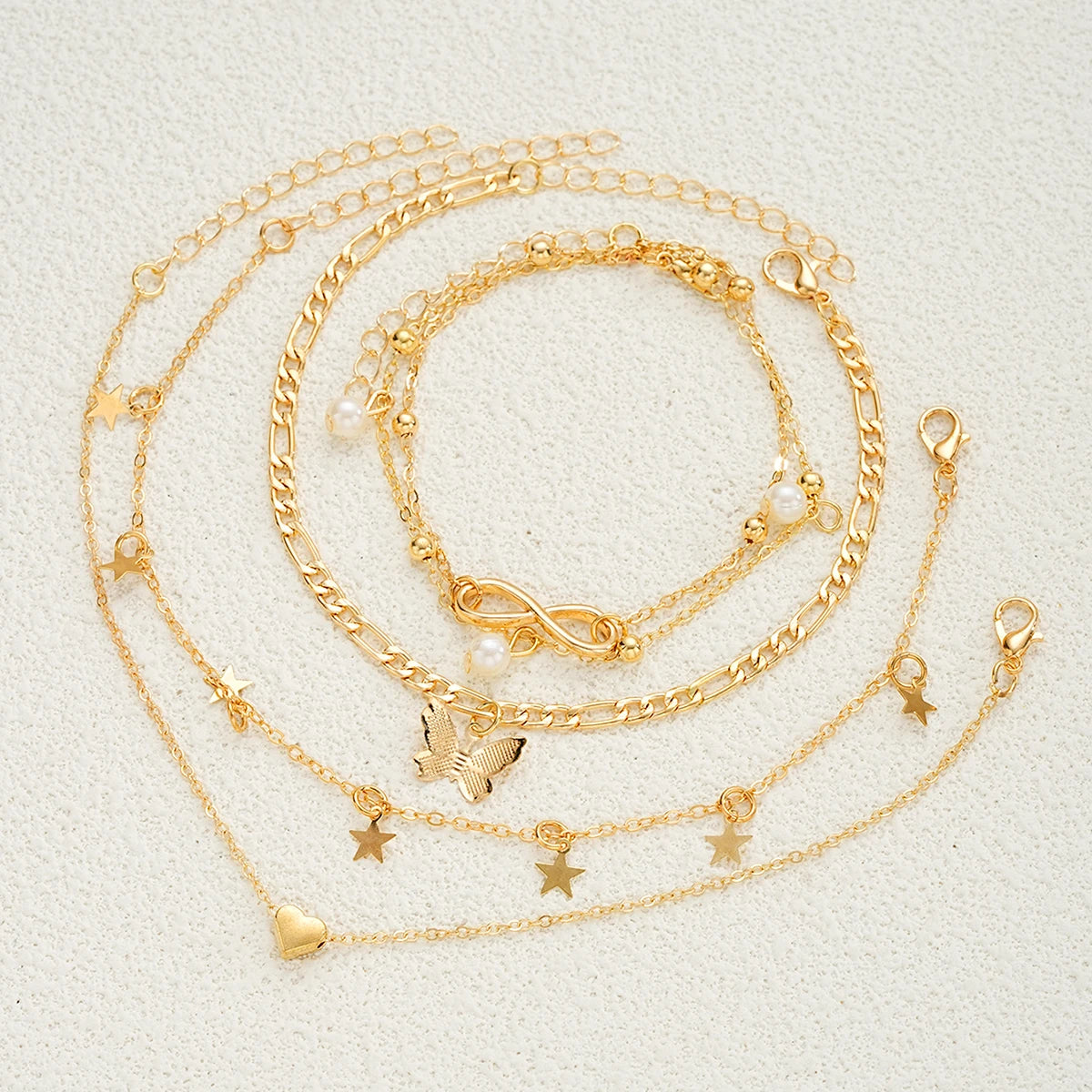 83-teiliges elegantes Perlenschmuckset mit geometrischen Ohrringen, Halskette, Armband und Ring für Damen, Herz, Schmetterling, Stern, täglicher Party-Schmuck, neu