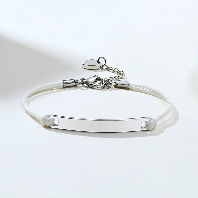 Vnox Minimalistische personalisierte gravierbare Edelstahl-dünne Armbänder für Frauen, Damen, individuelle Freundschafts-, Brautjungfern-Geschenke, Schmuck