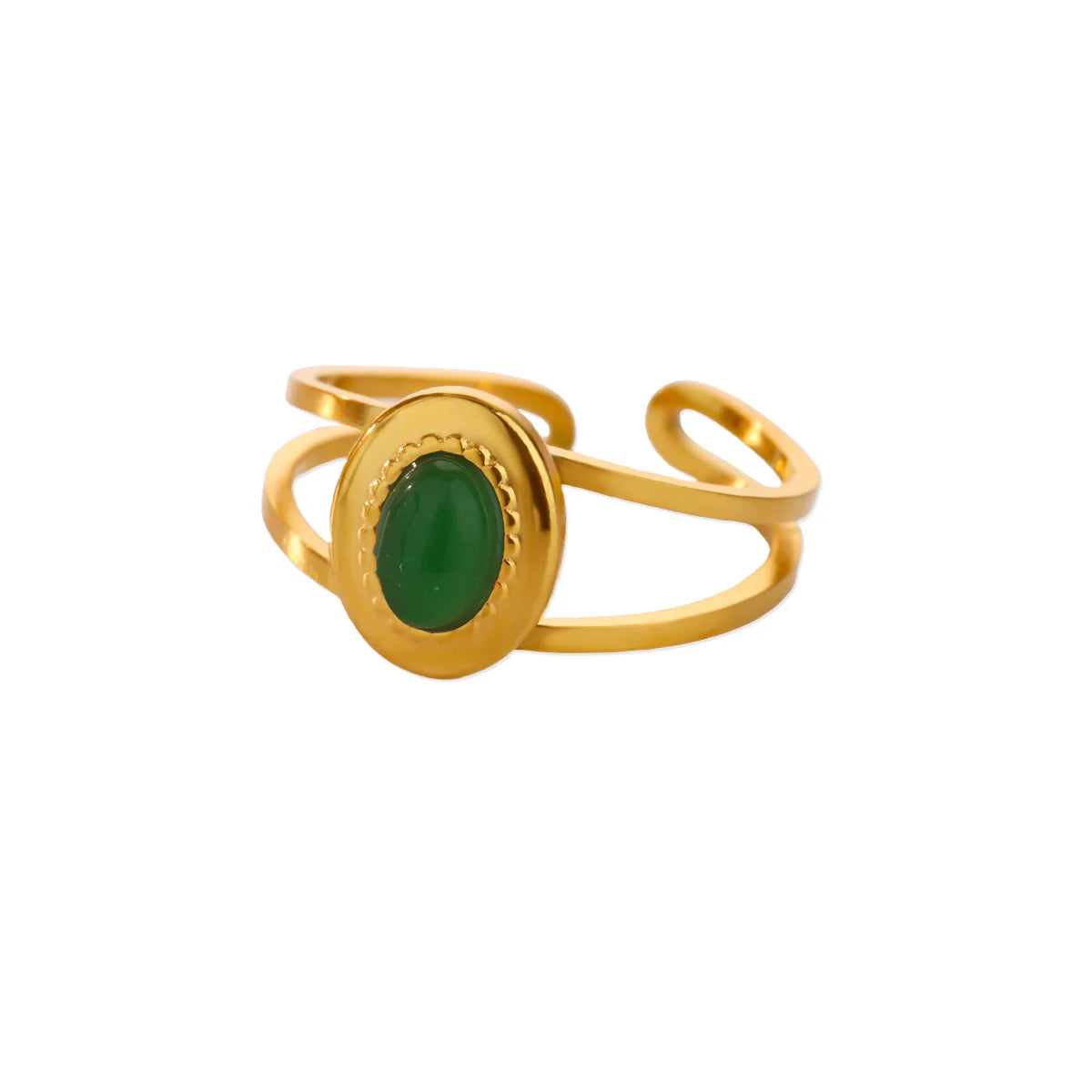 Edelstahl Vierblättriges Kleeblatt Ringe für Frauen Goldfarbe Zirkon Öffnung Paar Ring Ästhetischer Hochzeit Bohème Schmuck Geschenk