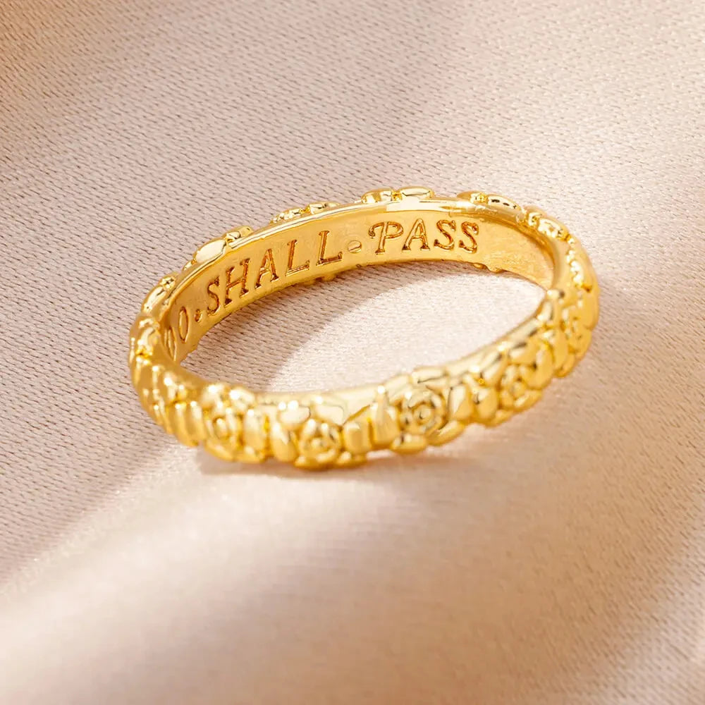 Edelstahl Rose Blume Ringe für Frauen Vintage Hohl Herz Fingerring Ästhetischer Schmuck Geschenke anillos mujer