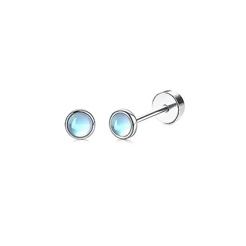 2er-Set Edelstahl Herz-Mond-Ohrstecker Schraubkugel-Ohrstecker für Frauen Mode Ohr Tragus Knorpel Piercing