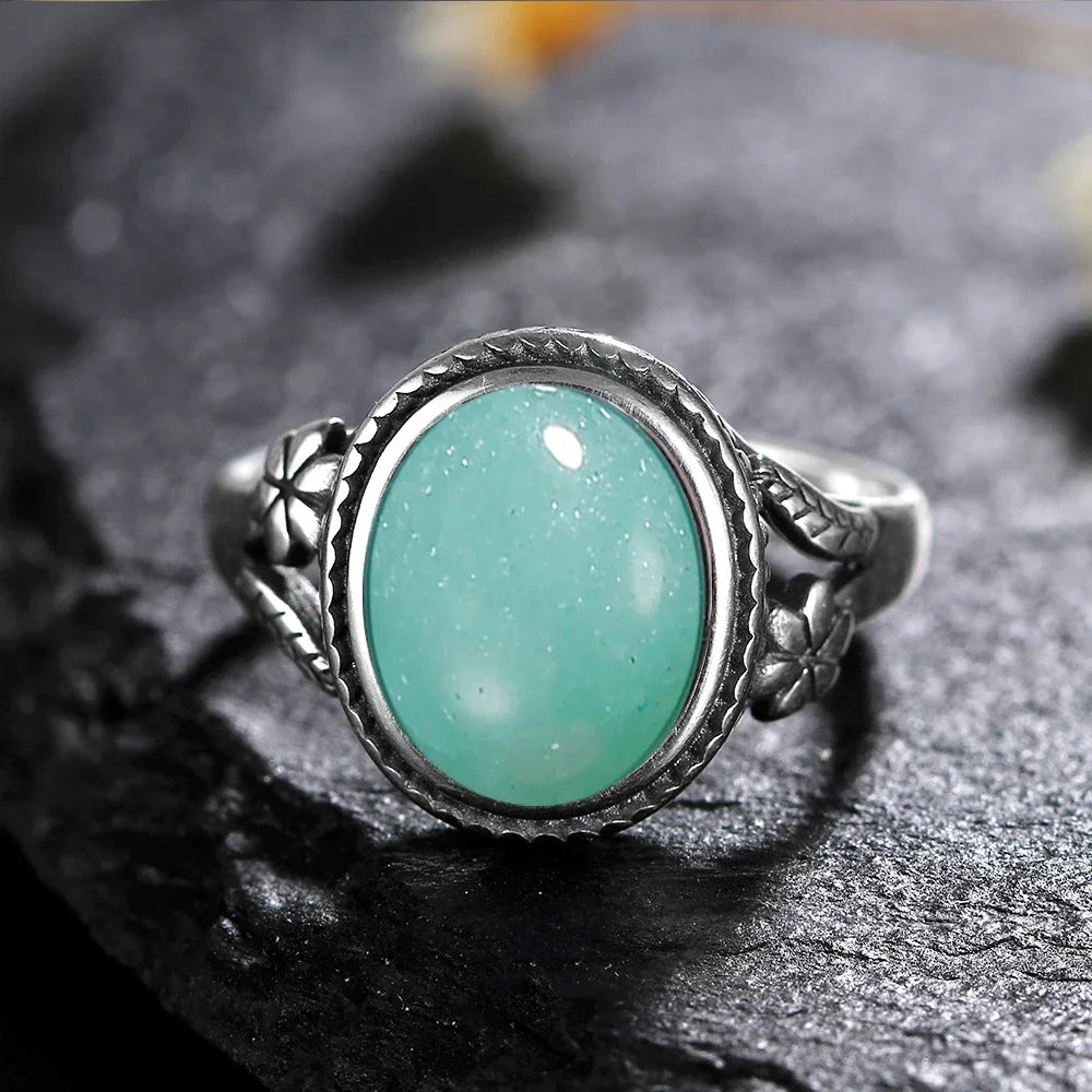 Vintage Silberring Damenschmuck Natürlicher Mondstein Tigerauge Personalisierte Ringe für Frauen Bijoux Hochzeitsschmuck Geschenk S925