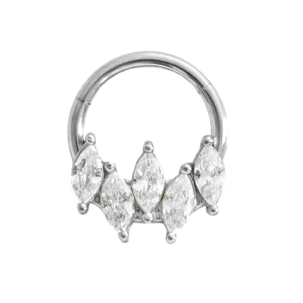316L Chirurgischer Stahl Segment Nasenring Zirkon Septum Clicker Ohrknorpel Helix Daith Hoop Körperschmuck Piercing