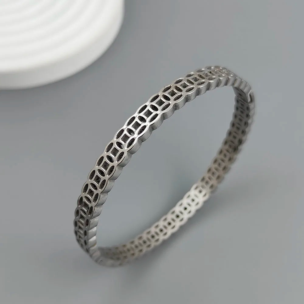 Neues Geldsymbol antike Münze vergoldetes Edelstahlarmband 18K, hochwertiges wasserdichtes Pärchenarmband, Ehefrau-Geschenk