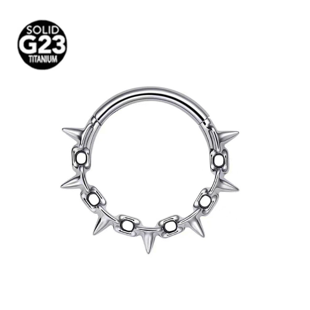G23 Titanio Abeja Septum Aro Nariz Piercing Joyería Corporal 16G Segmento Lunar Serpiente Clicker Hélice Oreja Cartílago Corazón Daith Aro