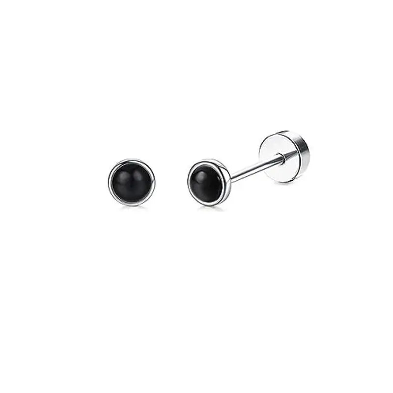 2er-Set Edelstahl Herz-Mond-Ohrstecker Schraubkugel-Ohrstecker für Frauen Mode Ohr Tragus Knorpel Piercing