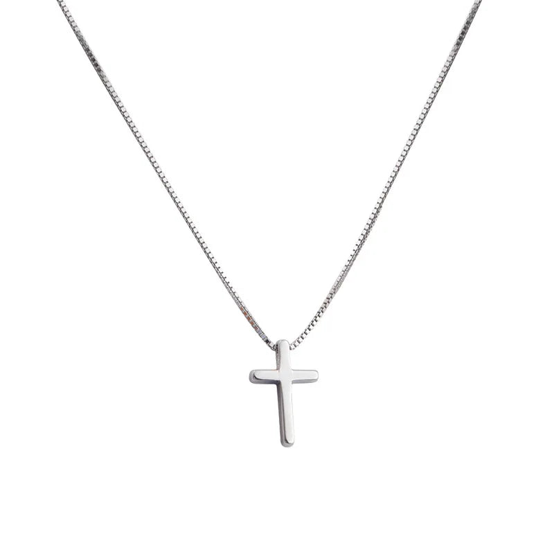 Colgantes de cruz de plata de ley 925, collares femeninos para mujer, joyería de calidad de lujo, dijes exquisitos y elegantes, accesorios de plata 925