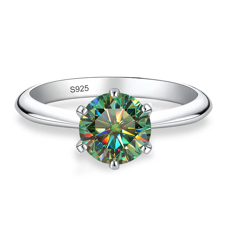 Anillos de Moissanita azules, rosas, morados y negros de 0.5ct 1ct 2ct 3ct de NeeTim para mujer, de plata de ley 925, banda para fiesta de boda, anillo de mujer