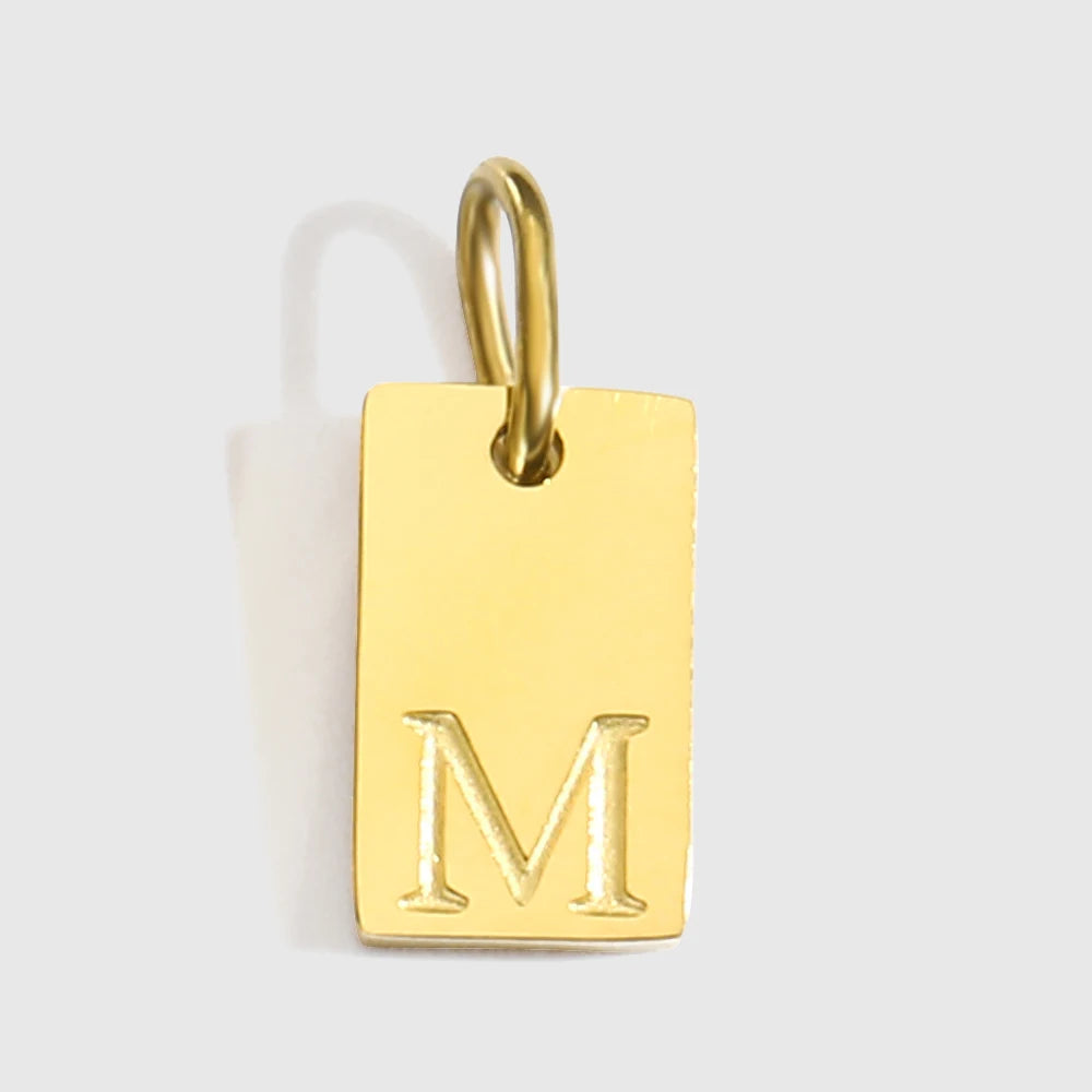 Alphabet-Anhänger für Halsketten, Edelstahl-Schmuck, DIY gravierte Schriftzüge, Accessoires, Damenschmuck