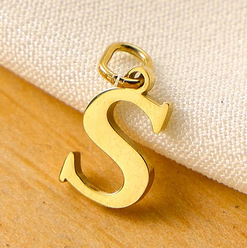 10PCS 26 Letters Stainless Steel Cut Alphabet Pendant for DIY Woman Necklace Ladies Jewelry Accessories Wholesale Dropshipping