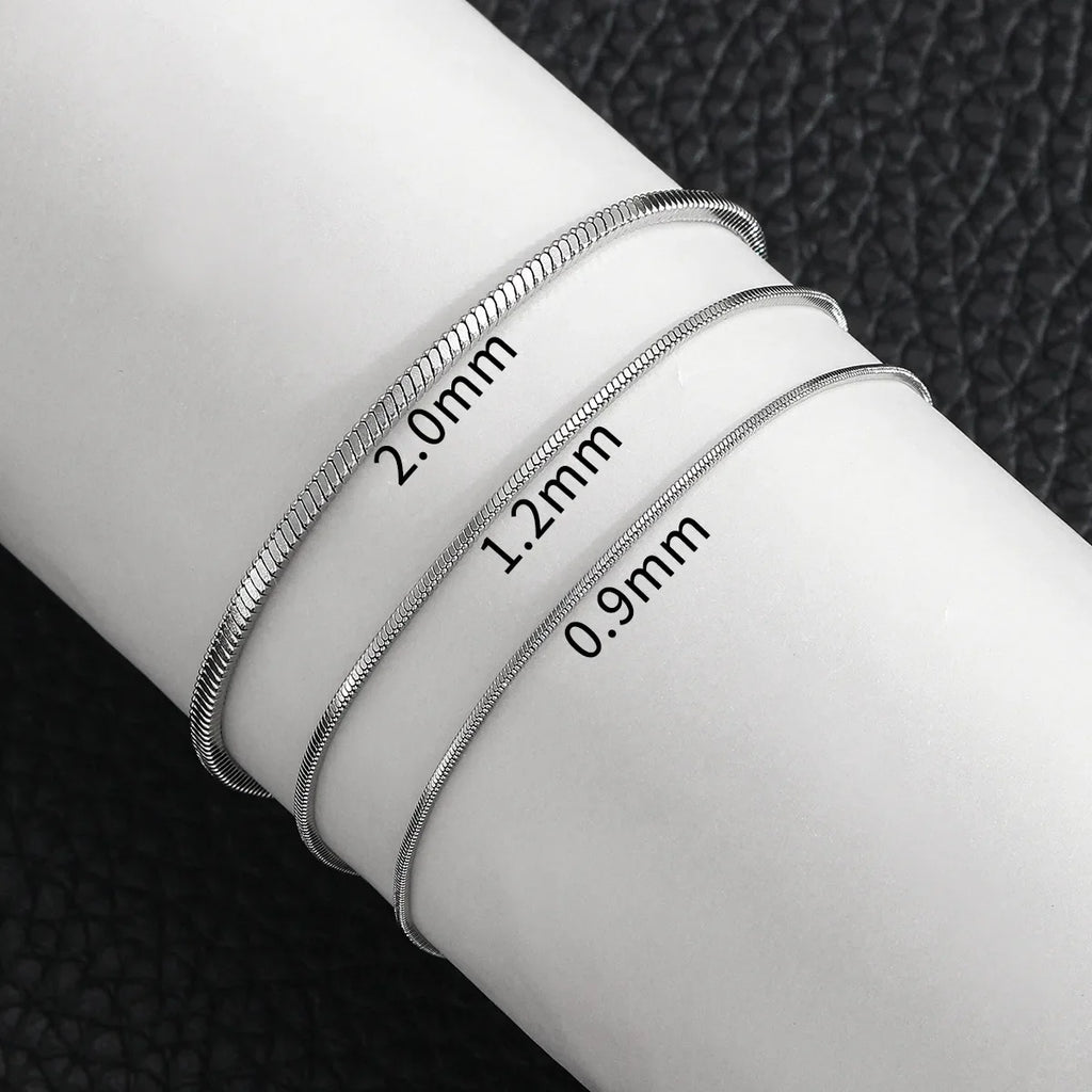 ALIZERO 925 Sterlingsilber 3mm Schlangenkette Armband für Herren Damen Punk Hip Hop Armband Mode Party Schmuck Großhandel 16-23cm