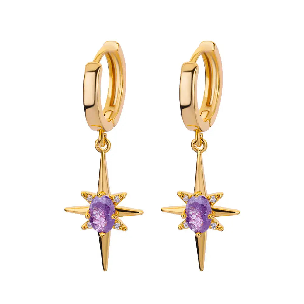 Zirconium Stern Ohrringe für Frauen Mädchen Edelstahl Gold Farbe Ohrring Y2k Hochzeit Ästhetischer Schmuck aretes mujer