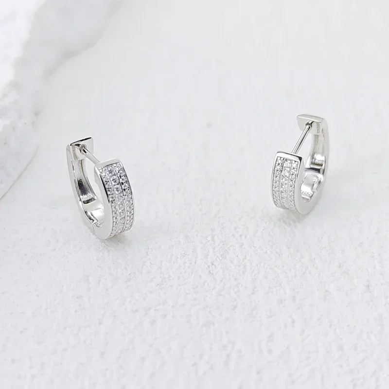 NeeTim Hoops s925 Sterling Silber Volle Echte Moissanite Ohrringe Frauen Funkelnde Diamant-Ohrring Schmuck Geschenk-Zertifikat