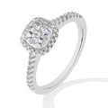 Anillo de compromiso MINTYBOX S925 de plata de ley con halo de moissanita para mujer, anillos clásicos de diamantes de laboratorio chapados en oro de 18 quilates, joyería fina de boda