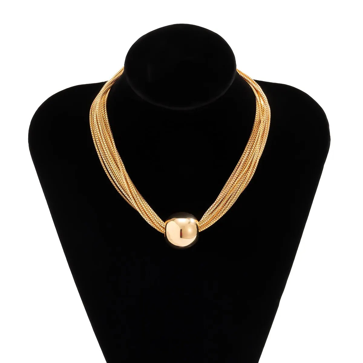 Überzogene, verdrehte klobige Gliederkette für Damen, Punk, großer Kugel-Anhänger, Halskette, Schlüsselbein-Glieder, Grunge Schmuck, Steampunk, Herren, Neu