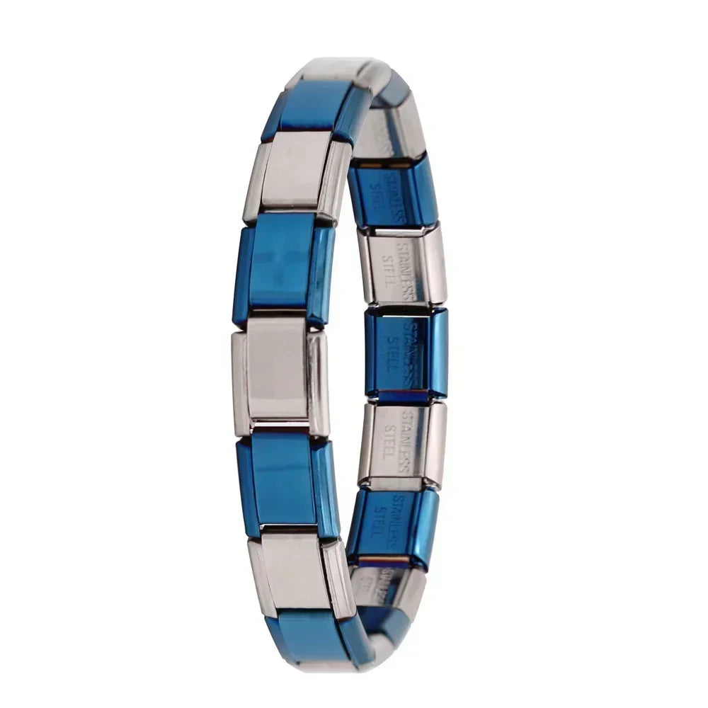 Hapiship Neue Damen Schmuck 9mm Breite Italienisches Elastisches Charm Armband Mode Edelstahl Armreif ST-