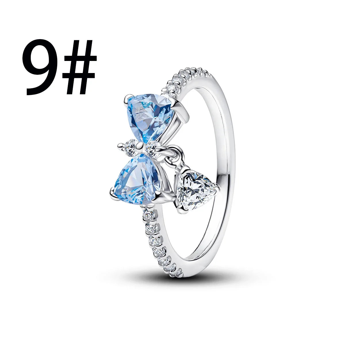 Original 925 Sterling Silver Charms Pendant Blue Bow Suit Bead for Wome Rings Earrings Necklace DIY Bracelet Fine Jewellery Gift