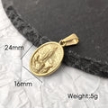 Collar con Colgante de Hip Hop Jesús y la Virgen María - Joyería de Acero Inoxidable con Chapado en Oro de 18K PVD para Regalo de Hombre