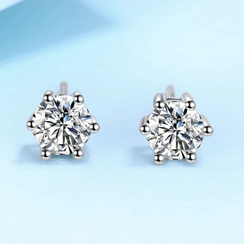 NeeTim 0.1ct-3ct D Farbe Moissanit-Ohrstecker Labor-Diamant 925 Sterling Silber mit vergoldetem Ohrring Hochzeitsfeier Schmuck