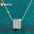 NeeTim Collar de Moissanita Completa de Diamantes para Mujer Colgante de Plata Esterlina 925 Collar para Mujer Cadena Fiesta Joyería Fina Nupcial