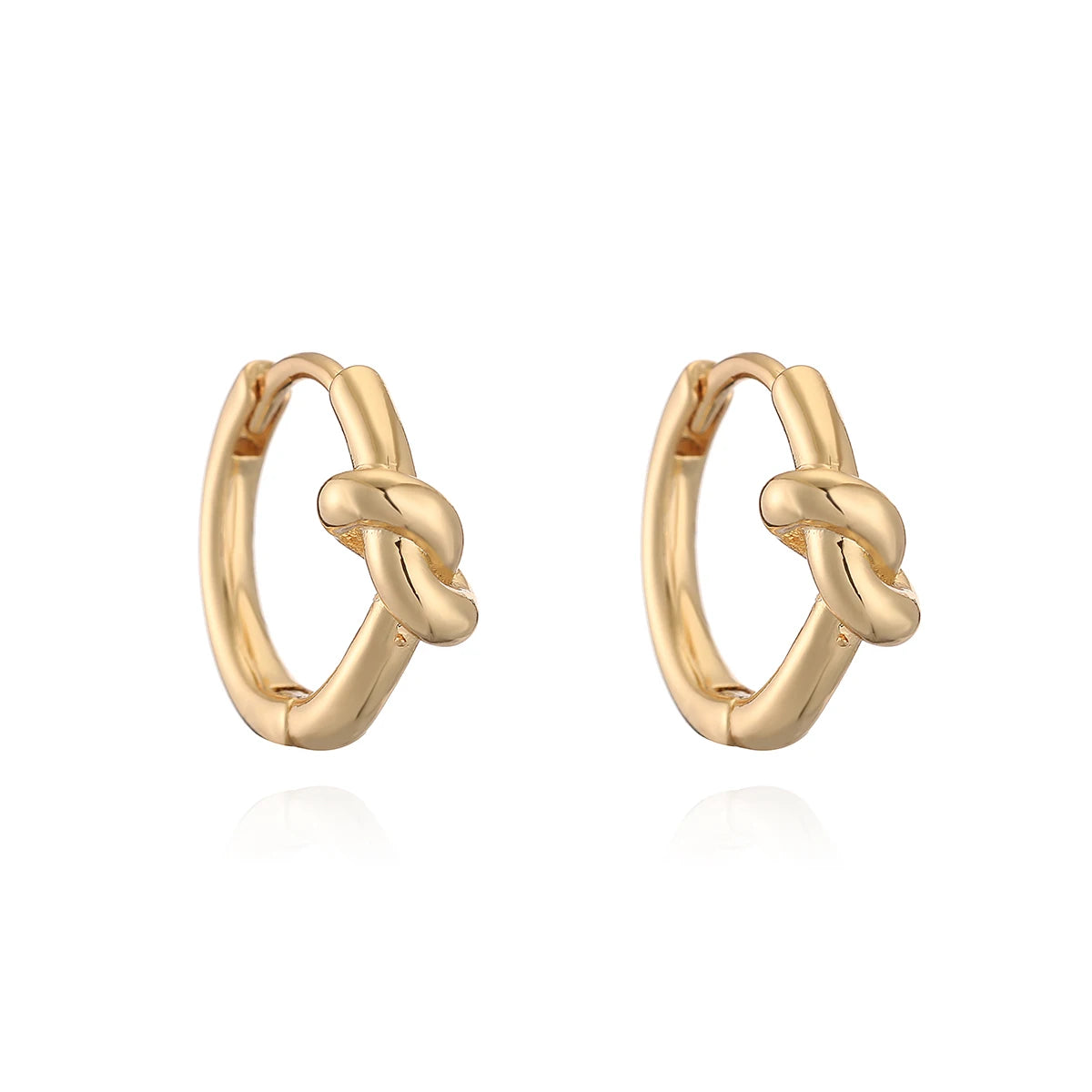NEWBUY Einfaches Design Silber/Gold Farbe Knotenform Süße Creolen Für Frauen Minimalistischer Metallstil Schmuck Weiblich