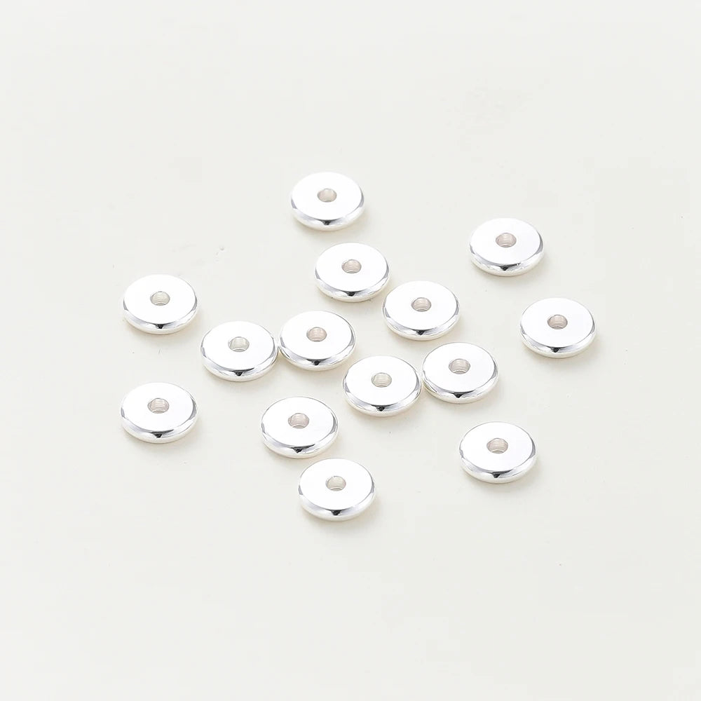 10-50 Stück 14K/18K Vergoldetes Messing 3-12mm Runde Spacer Perlen Flache Armbandperlen für DIY Schmuckherstellung Zubehör