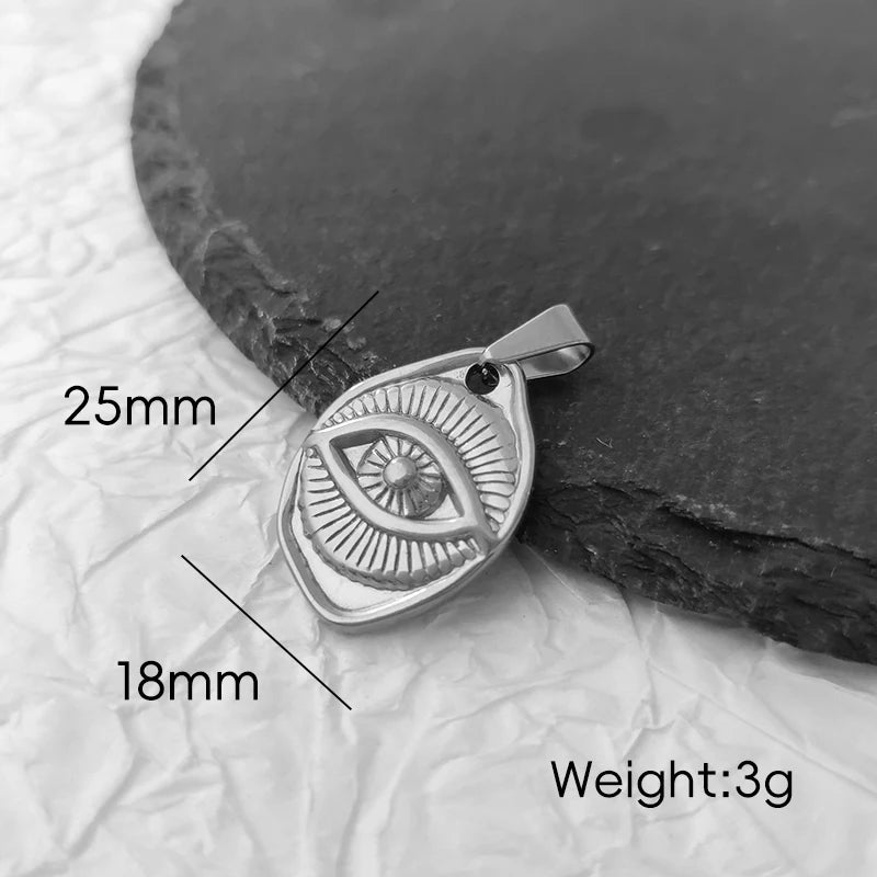 Collar de ojos malvados de Hip Hop - Joyería con colgante de ojo del diablo para hombres y mujeres | Regalo religioso de acero inoxidable chapado en oro