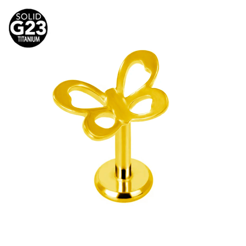 Piercing Labret G23 Titanio Serpiente Abeja Pluma 16G Rosca Interna Pendiente Cartílago Hélice Joyería Corporal