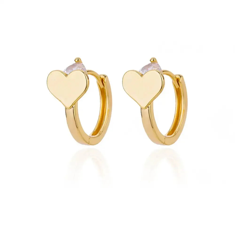 Hohle Zirkon-Herzohrringe für Frauen, Edelstahl, Goldfarben, Herz-Ohrring, Luxuriöser Hochzeitsschmuck für Paare, Geschenk, kostenloser Versand