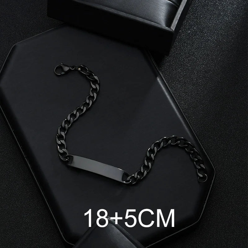 Bluelory personalisiertes Armband für Herren und Damen, Edelstahl, verschiedene Stile, leeres Namensschild, Herzarmband, Party-Schmuckgeschenk