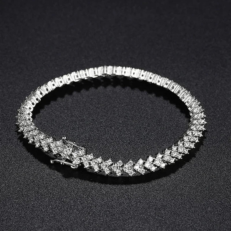 NeeTim Moissanite Tennisarmband 925 Sterling Silber Labor Diamant Armbänder mit Weißgold plattiert Edler Schmuck für Damen