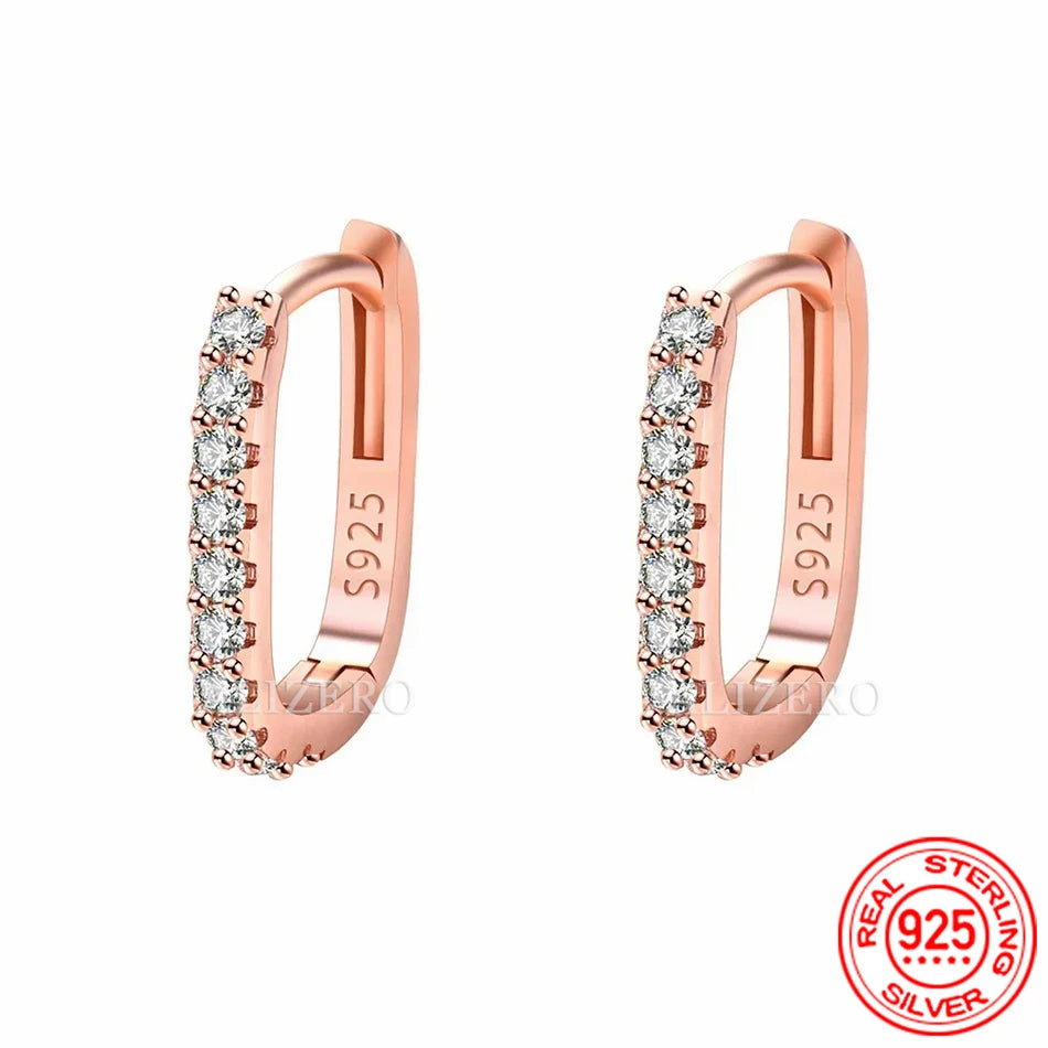 Hochwertige 925er Sterling Silber Kristall Mode Kreis Ohrringe für Frauen Hochzeitsfeier Geschenk Straße Vielseitiger Schmuck